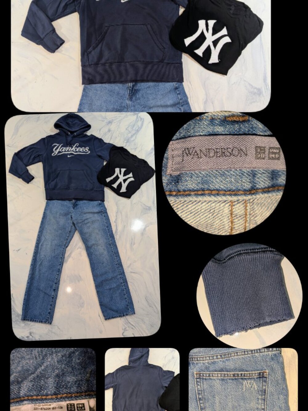 Lot Yankees (M) & Jeans Uniqlo (30/10) - Avec légère usure
